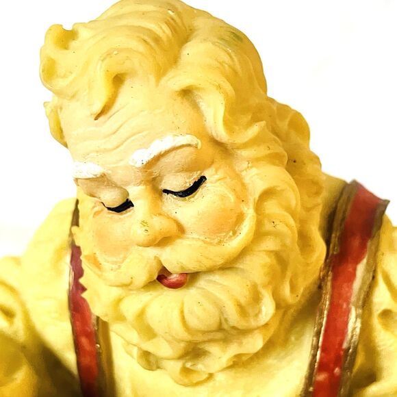 Santa and Elf Vintage Figurine Toys Checking Christmas List 6" Stocking Hanger - Picture 5 of 14